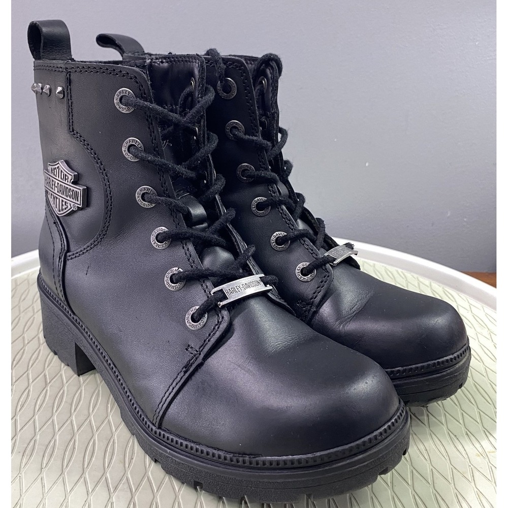 Harley-Davidson Women's Cynwood 5-Inch‎ Black Motorcycle Riding Boots Sz. 7.5M
